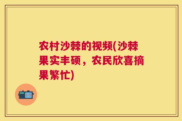 农村沙棘的视频(沙棘果实丰硕,农民欣喜摘果繁忙) 农村沙棘的视频(沙棘果实丰硕,农民欣喜摘果繁忙)