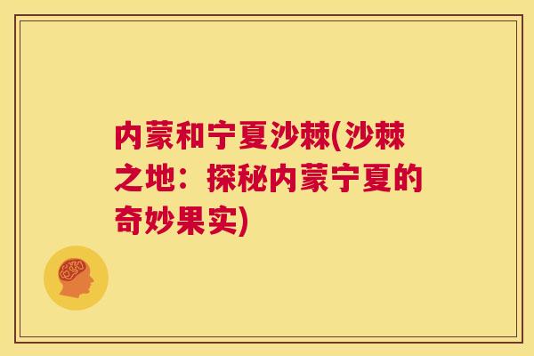 内蒙和宁夏沙棘(沙棘之地:探秘内蒙宁夏的奇妙果实)