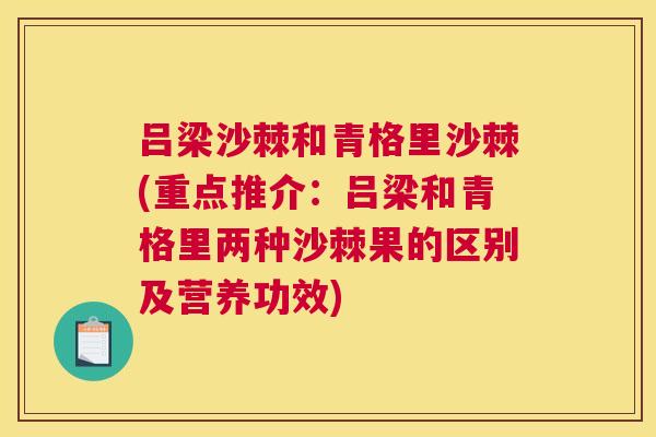 吕梁沙棘和青格里沙棘(重点推介:吕梁和青格里两种沙棘果的区别及营养功效) 吕梁沙棘和青格里沙棘(重点推介:吕梁和青格里两种沙棘果的区别及营养功效)