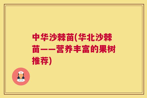 中华沙棘苗(华北沙棘苗——营养丰富的果树推荐)