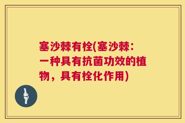塞沙棘有栓(塞沙棘:一种具有功效的植物,具有栓化作用) 塞沙棘有栓(塞沙棘:一种具有功效的植物,具有栓化作用)