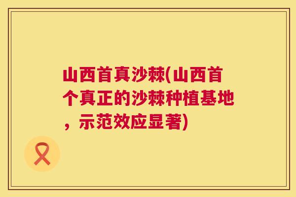 山西首真沙棘(山西首个真正的沙棘种植基地，示范效应显著)