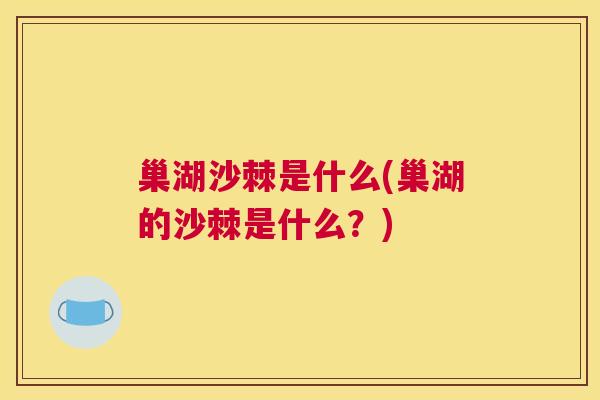巢湖沙棘是什么(巢湖的沙棘是什么？)