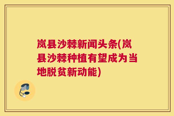 岚县沙棘新闻头条(岚县沙棘种植有望成为当地脱贫新动能)