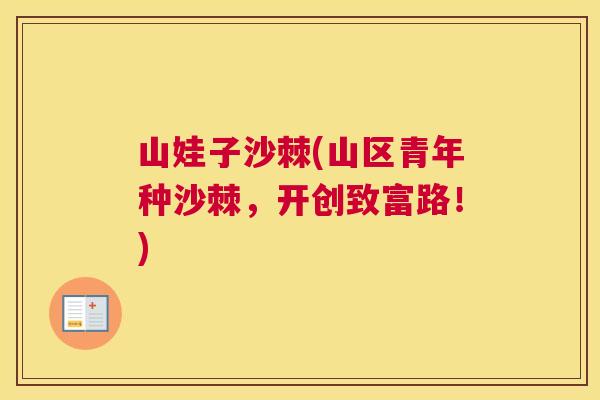 山娃子沙棘(山区青年种沙棘，开创致富路！)