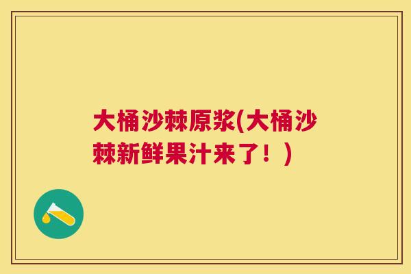 大桶沙棘原浆(大桶沙棘新鲜果汁来了!)
