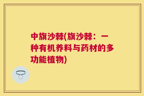 中旗沙棘(旗沙棘：一种有机养料与药材的多功能植物)