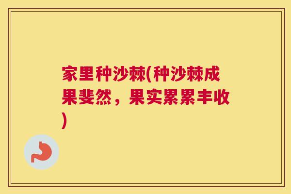 家里种沙棘(种沙棘成果斐然,果实累累丰收)