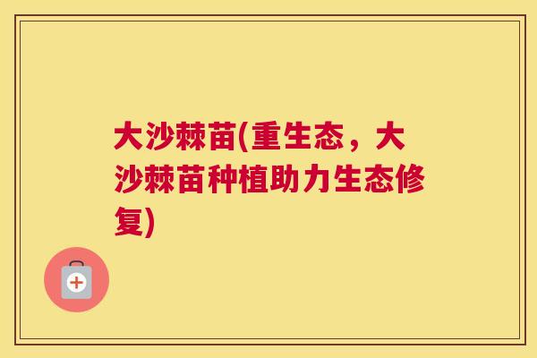 大沙棘苗(重生态，大沙棘苗种植助力生态修复)