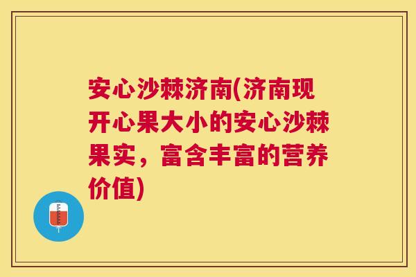 安心沙棘济南(济南现开心果大小的安心沙棘果实,富含丰富的营养价值)