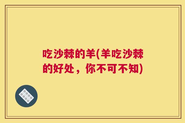 吃沙棘的羊(羊吃沙棘的好处，你不可不知)