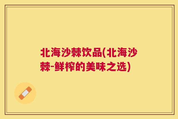 北海沙棘饮品(北海沙棘-鲜榨的美味之选)