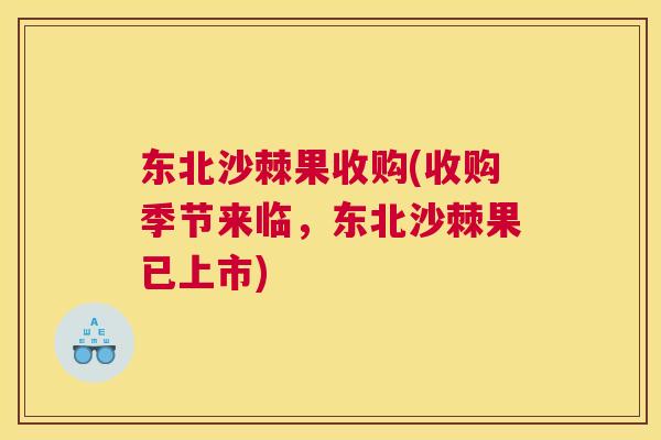 东北沙棘果收购(收购季节来临，东北沙棘果已上市)