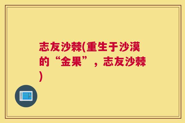 志友沙棘(重生于沙漠的“金果”,志友沙棘) 志友沙棘(重生于沙漠的“金果”,志友沙棘)
