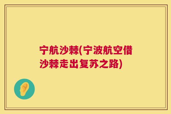 宁航沙棘(宁波航空借沙棘走出复苏之路)