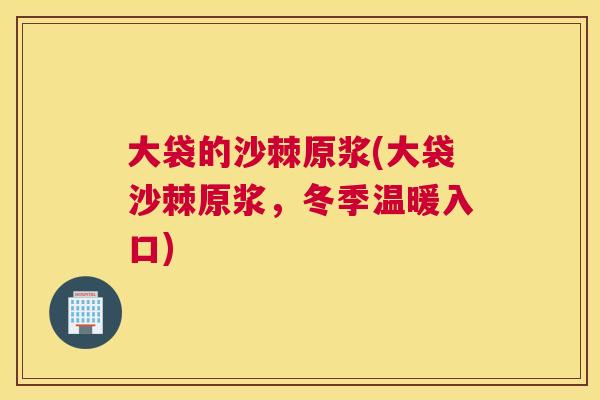 大袋的沙棘原浆(大袋沙棘原浆,冬季温暖入口) 大袋的沙棘原浆(大袋沙棘原浆,冬季温暖入口)