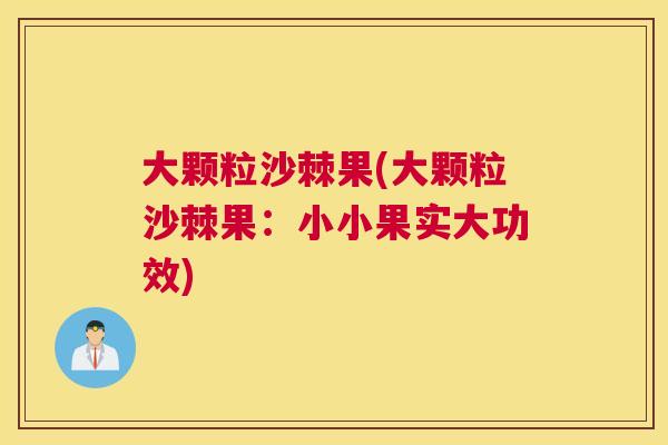 大颗粒沙棘果(大颗粒沙棘果:小小果实大功效)