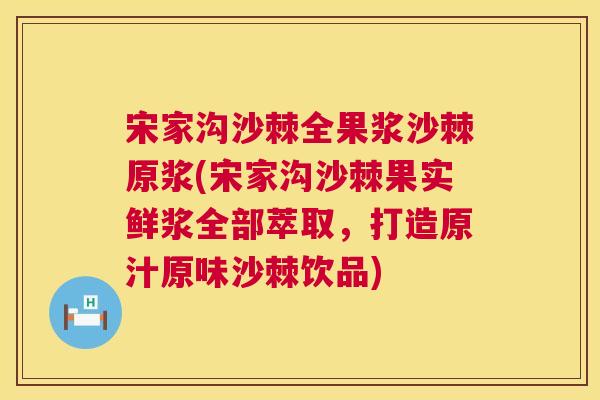 宋家沟沙棘全果浆沙棘原浆(宋家沟沙棘果实鲜浆全部萃取,打造原汁原味沙棘饮品)