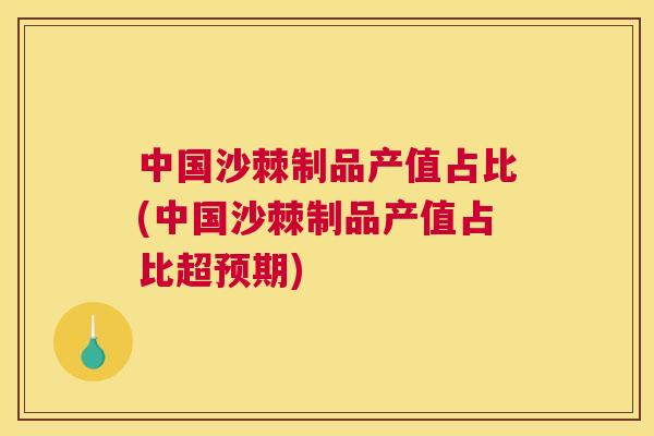 中国沙棘制品产值占比(中国沙棘制品产值占比超预期)