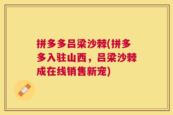 拼多多吕梁沙棘(拼多多入驻山西，吕梁沙棘成在线销售新宠)