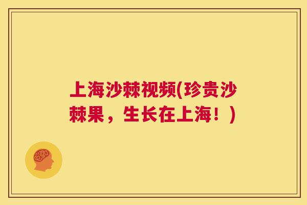 上海沙棘视频(珍贵沙棘果，生长在上海！)