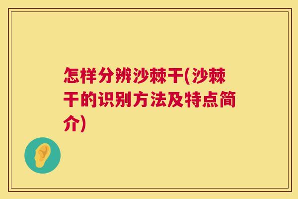 怎样分辨沙棘干(沙棘干的识别方法及特点简介)