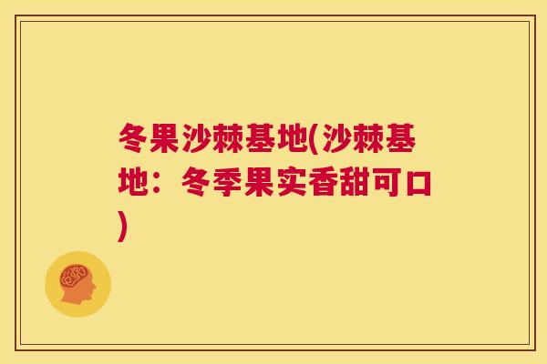 冬果沙棘基地(沙棘基地:冬季果实香甜可口)