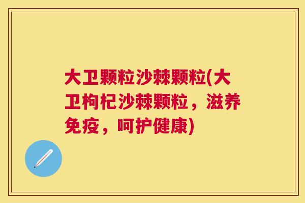 大卫颗粒沙棘颗粒(大卫枸杞沙棘颗粒,滋养免疫,呵护健康)