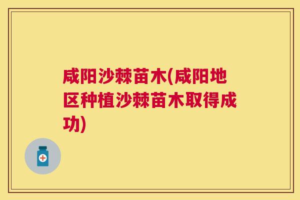 咸阳沙棘苗木(咸阳地区种植沙棘苗木取得成功)
