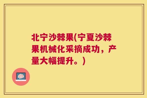 北宁沙棘果(宁夏沙棘果机械化采摘成功,产量大幅提升。)