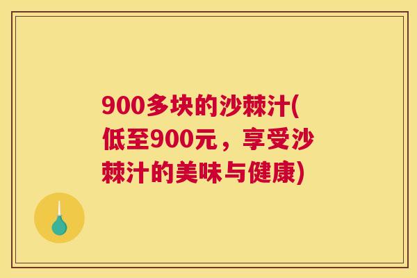 900多块的沙棘汁(低至900元,享受沙棘汁的美味与健康)