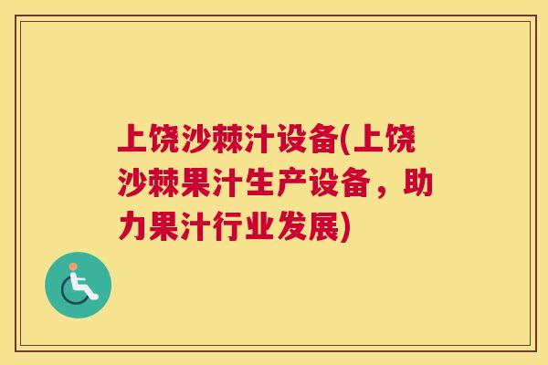 上饶沙棘汁设备(上饶沙棘果汁生产设备,助力果汁行业发展)
