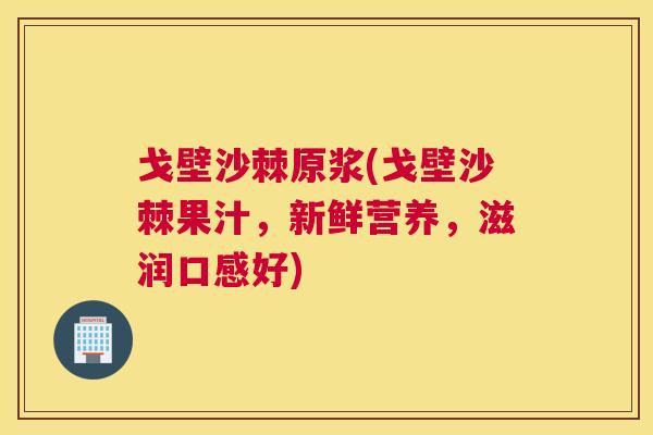 戈壁沙棘原浆(戈壁沙棘果汁，新鲜营养，滋润口感好)