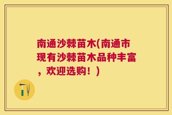 南通沙棘苗木(南通市现有沙棘苗木品种丰富,欢迎选购!) 南通沙棘苗木(南通市现有沙棘苗木品种丰富,欢迎选购!)