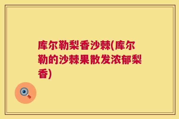 库尔勒梨香沙棘(库尔勒的沙棘果散发浓郁梨香)