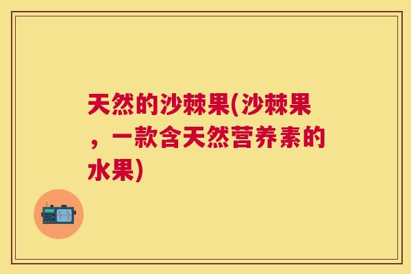 天然的沙棘果(沙棘果,一款含天然营养素的水果)