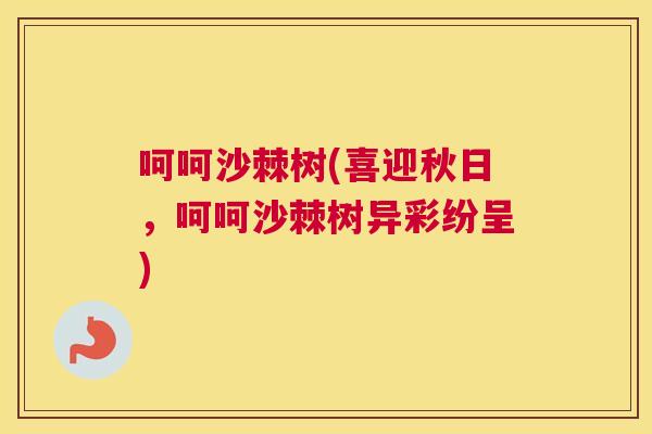 呵呵沙棘树(喜迎秋日，呵呵沙棘树异彩纷呈)