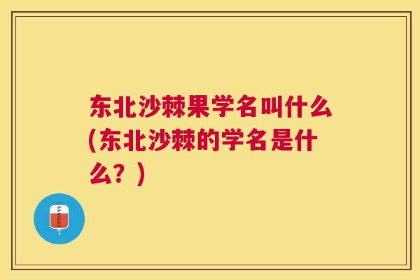 东北沙棘果学名叫什么(东北沙棘的学名是什么?)