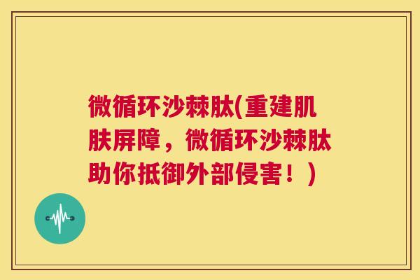 微循环沙棘肽(重建肌肤屏障,微循环沙棘肽助你抵御外部侵害!)