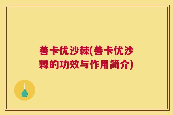 善卡优沙棘(善卡优沙棘的功效与作用简介) 善卡优沙棘(善卡优沙棘的功效与作用简介)