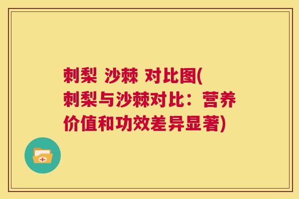 刺梨 沙棘 对比图(刺梨与沙棘对比：营养价值和功效差异显著)