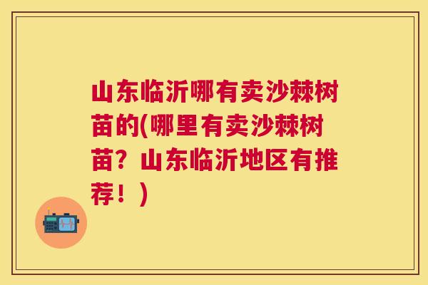 山东临沂哪有卖沙棘树苗的(哪里有卖沙棘树苗？山东临沂地区有推荐！)