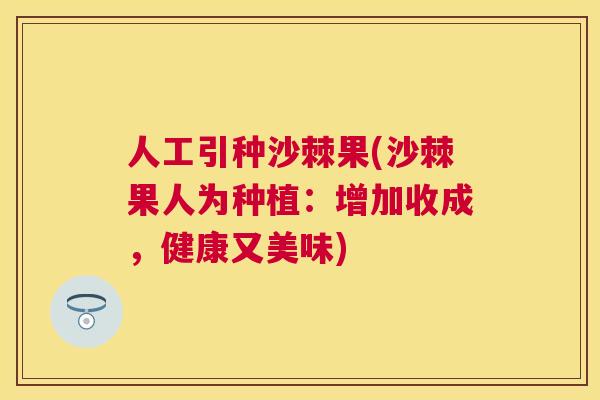人工引种沙棘果(沙棘果人为种植：增加收成，健康又美味)