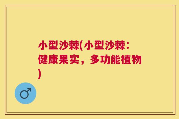 小型沙棘(小型沙棘：健康果实，多功能植物)