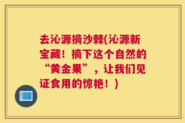 去沁源摘沙棘(沁源新宝藏！摘下这个自然的“黄金果”，让我们见证食用的惊艳！)