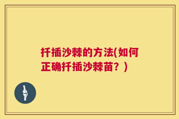 扦插沙棘的方法(如何正确扦插沙棘苗？)