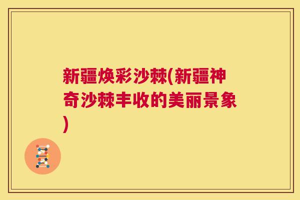 新疆焕彩沙棘(新疆神奇沙棘丰收的美丽景象)