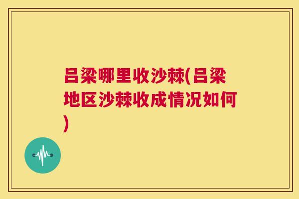 吕梁哪里收沙棘(吕梁地区沙棘收成情况如何)
