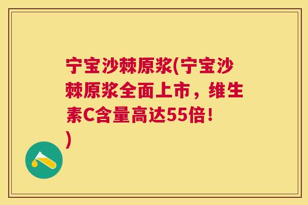 宁宝沙棘原浆(宁宝沙棘原浆全面上市,维生素C含量高达55倍!)