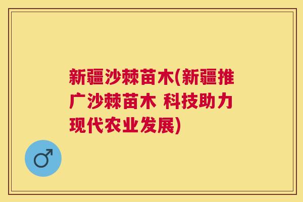 新疆沙棘苗木(新疆推广沙棘苗木 科技助力现代农业发展)